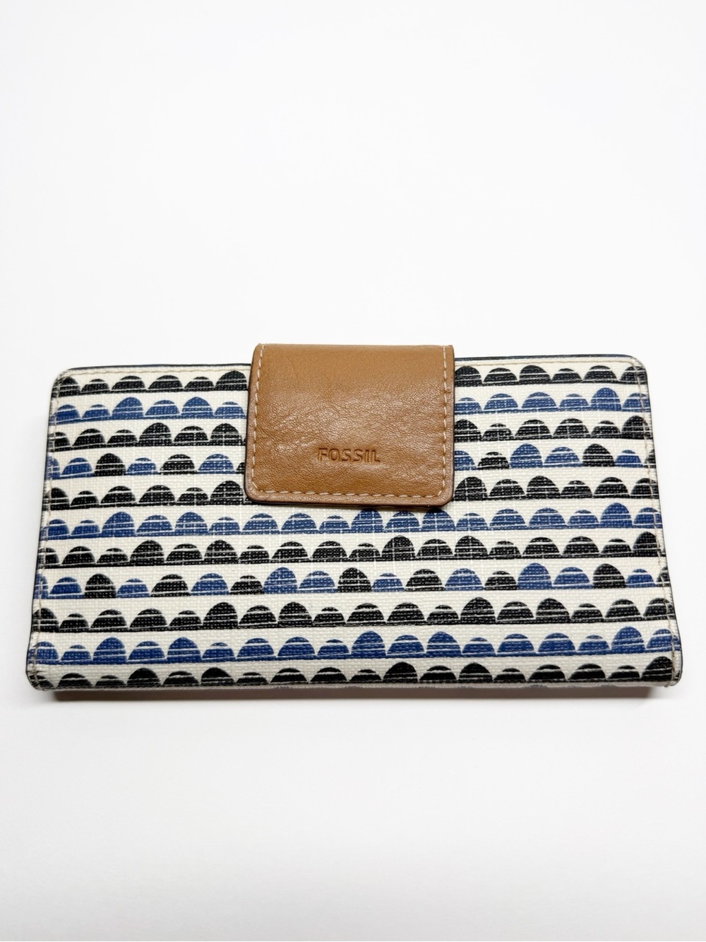 Fossil Waxed Canvas Geometric Bifold Wallet